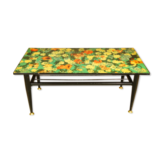 Coffee table formica flower & metal 1960