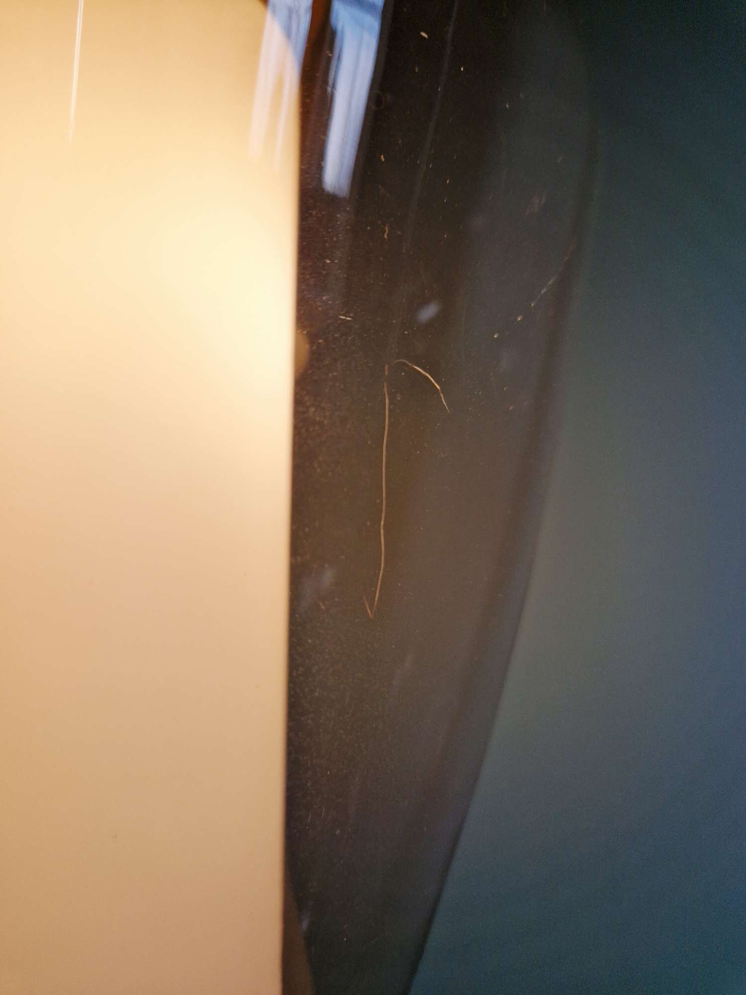 Suspension scandinave en verre satiné blanc et verre transparent rose pâle, 1960