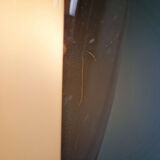 Suspension scandinave en verre satiné blanc et verre transparent rose pâle, 1960