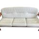 Scandinavian bench in solid teak and leather 1970