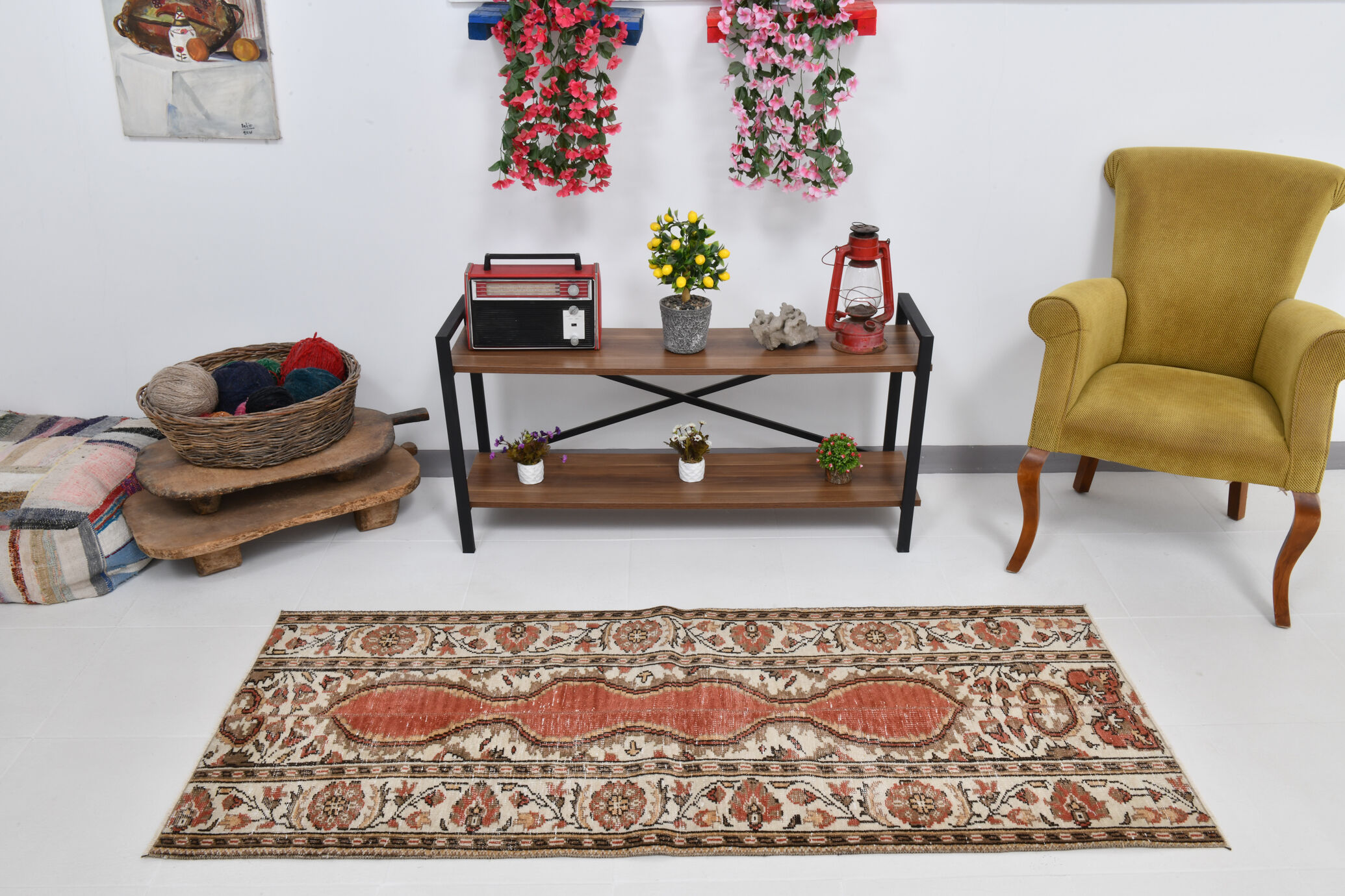 2x6 red & beige turkish runner rug 80x194cm