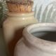 Unbleached ceramic pots