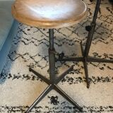 Set of 2 adjustable vintage industrial style stools
