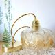 Vintage amber cut glass suspension – retro bohemian lamp