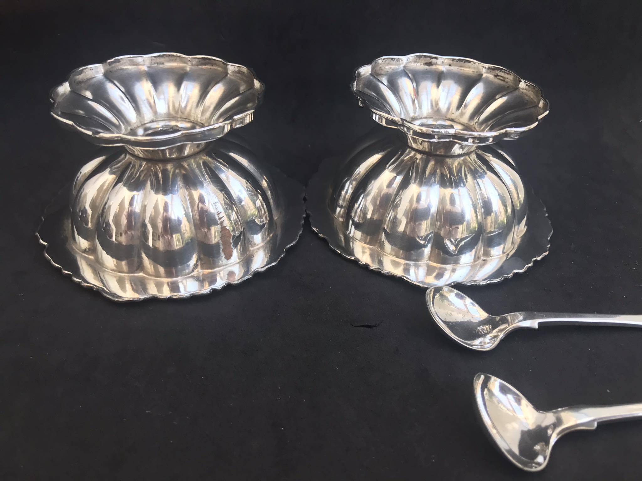 Antique English salt and pepper shakers