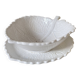 Barbotine Fruit Drainer And Its Plate In The Shape Of A White Cabbage Leaf