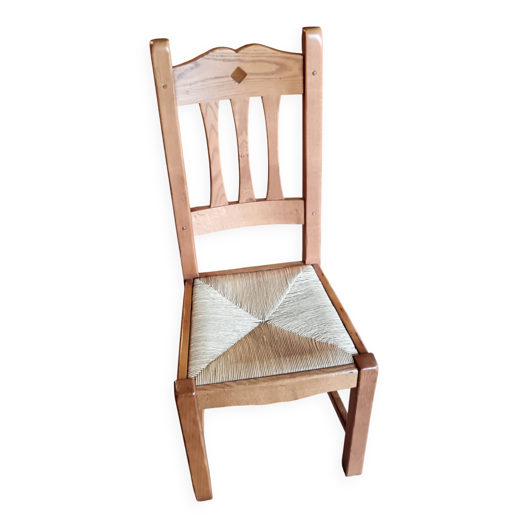 Set of 6 Le Hameau chairs in solid oak