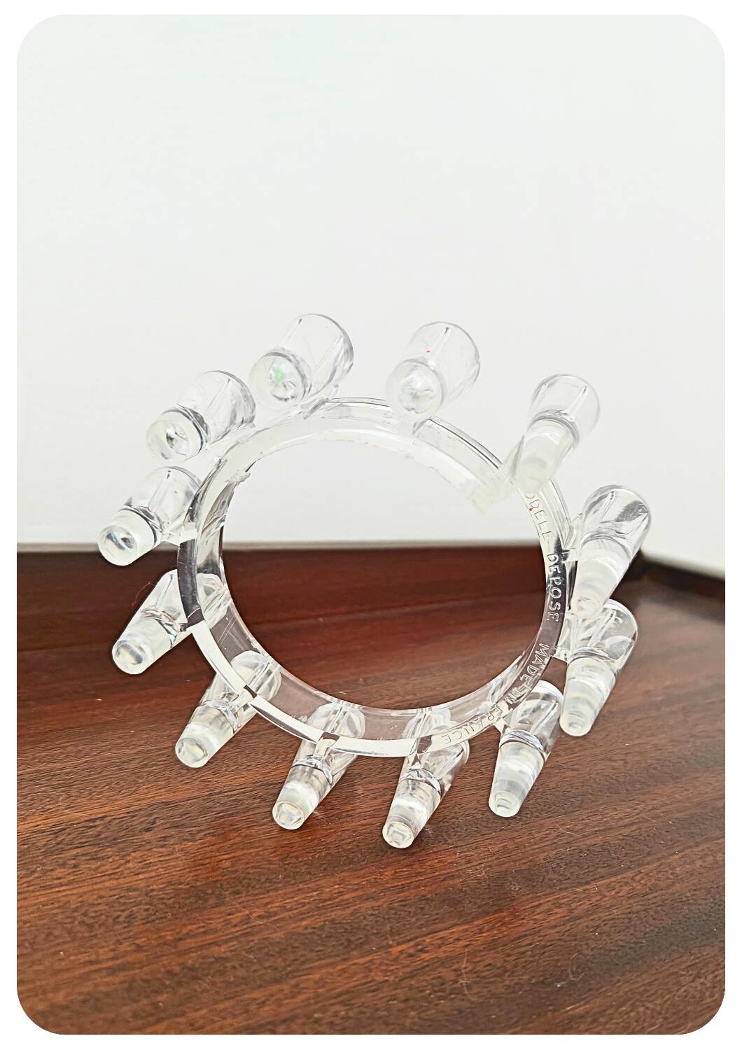 Bougeoir design vintage en plastique transparent