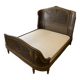 bed in solid walnut patinated Louis XVI style 160X200 cm