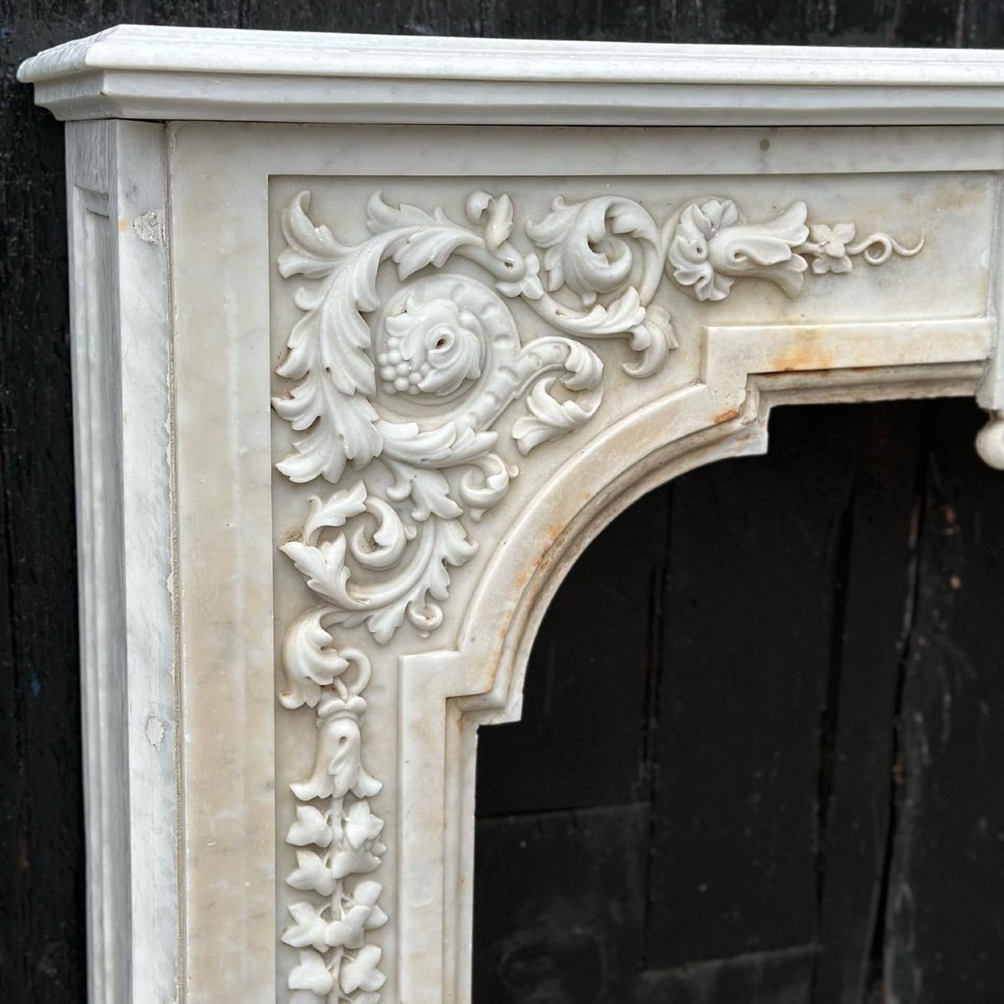 White carrara marble fireplace circa 1880