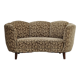 60s, danish vintage 2 seater "banana" sofa, green velour, original condition.