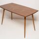 Antique mid-century coffee table, vintage, hand-painted beech wood, Germany, 1960s.