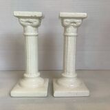 Pair of Greek column candlesticks