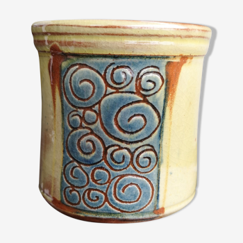 Ceramic pot cover - Signed - Mediterranean craftsmanship