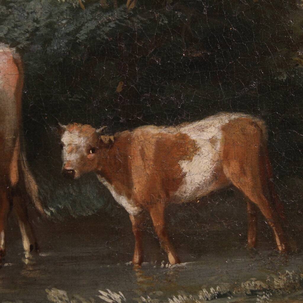 Refined 18th century bucolic landscape painting