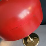 Vintage table lamp with bell shade and brass base