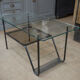 Vintage coffee table in metal and glass 1960 with 2 trays