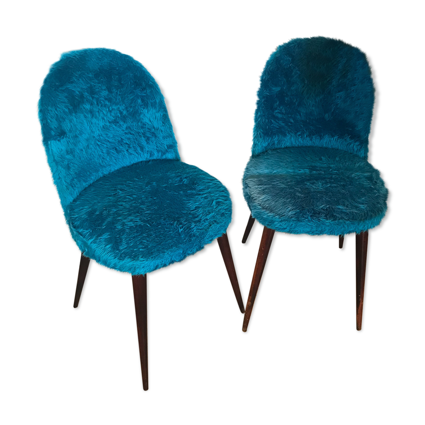 Set of 2 blue moumoute chairs