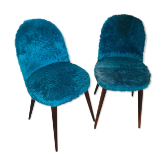 Set of 2 blue moumoute chairs