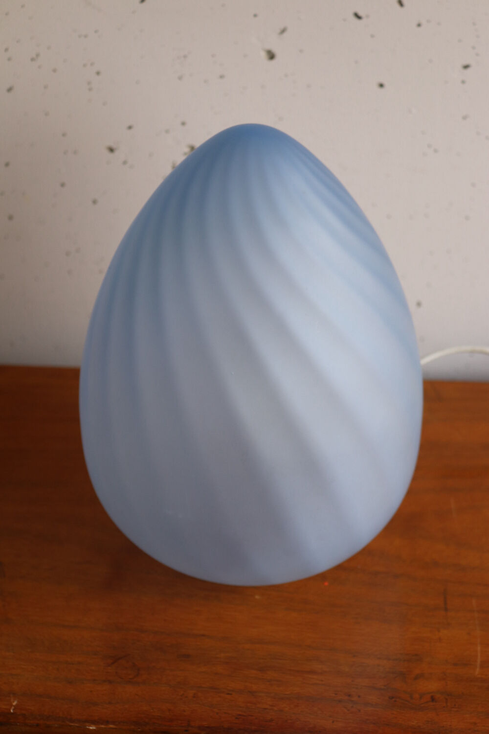 Blue glass egg lamp