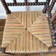 Vintage corner chair in turned wood and straw
