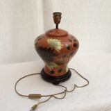 Ceramic table lamp with lampshade contemporary French manufacture dimension: H-60xD25cm-