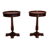 Paire de tables de chevet en acajou, style Empire, XIXème.
