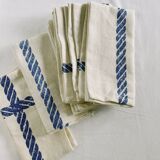 Serviettes de table coton marine
