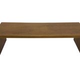 Minimalist vintage teak wood small solid bench