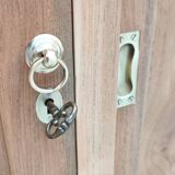 Large four-door row of industrial furniture in raw wood design