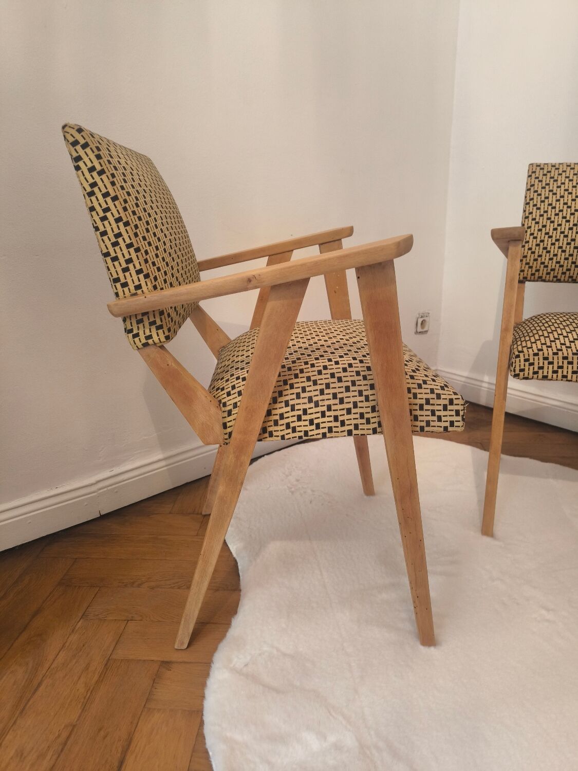 Paire de fauteuils bridge vintage 1950