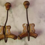 2 old coat hooks