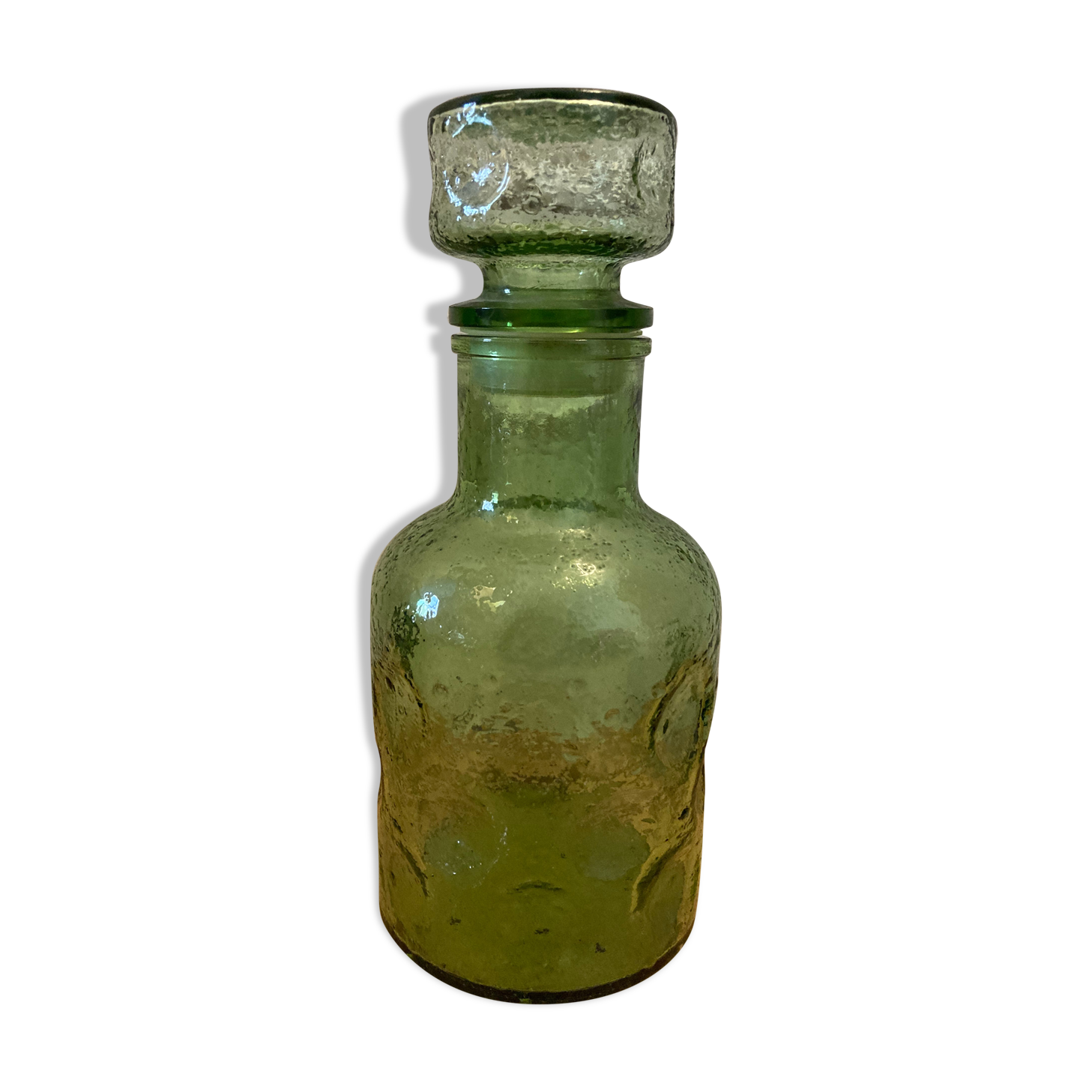 Green bottle with cap