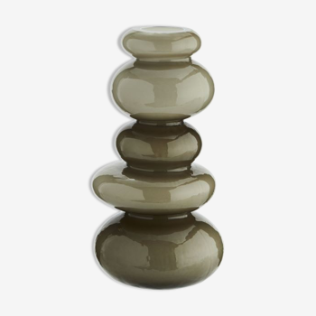Sand beige glass pebble vase