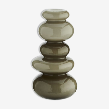 Vase galets en verre beige sable