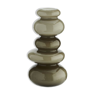 Sand beige glass pebble vase