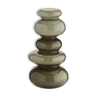 Vase galets en verre beige sable