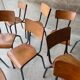 Set of 10 vintage mismatched industrial chairs mullca