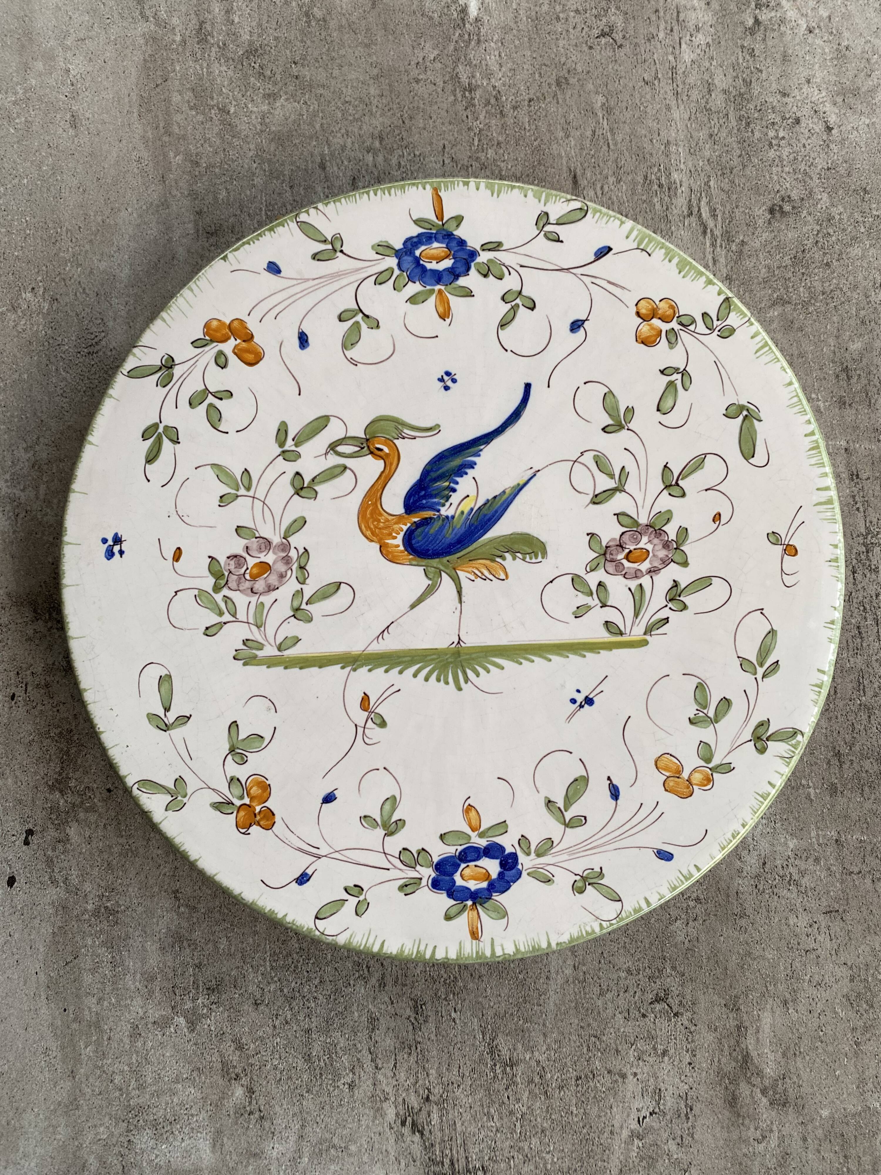 Decorative tray in Moustiers earthenware