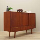 Buffet haut en teck, design danois, années 1970, production : Danemark