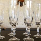 Champagne flutes cut crystal Cristal d'Arques Chantelle Lady victoria