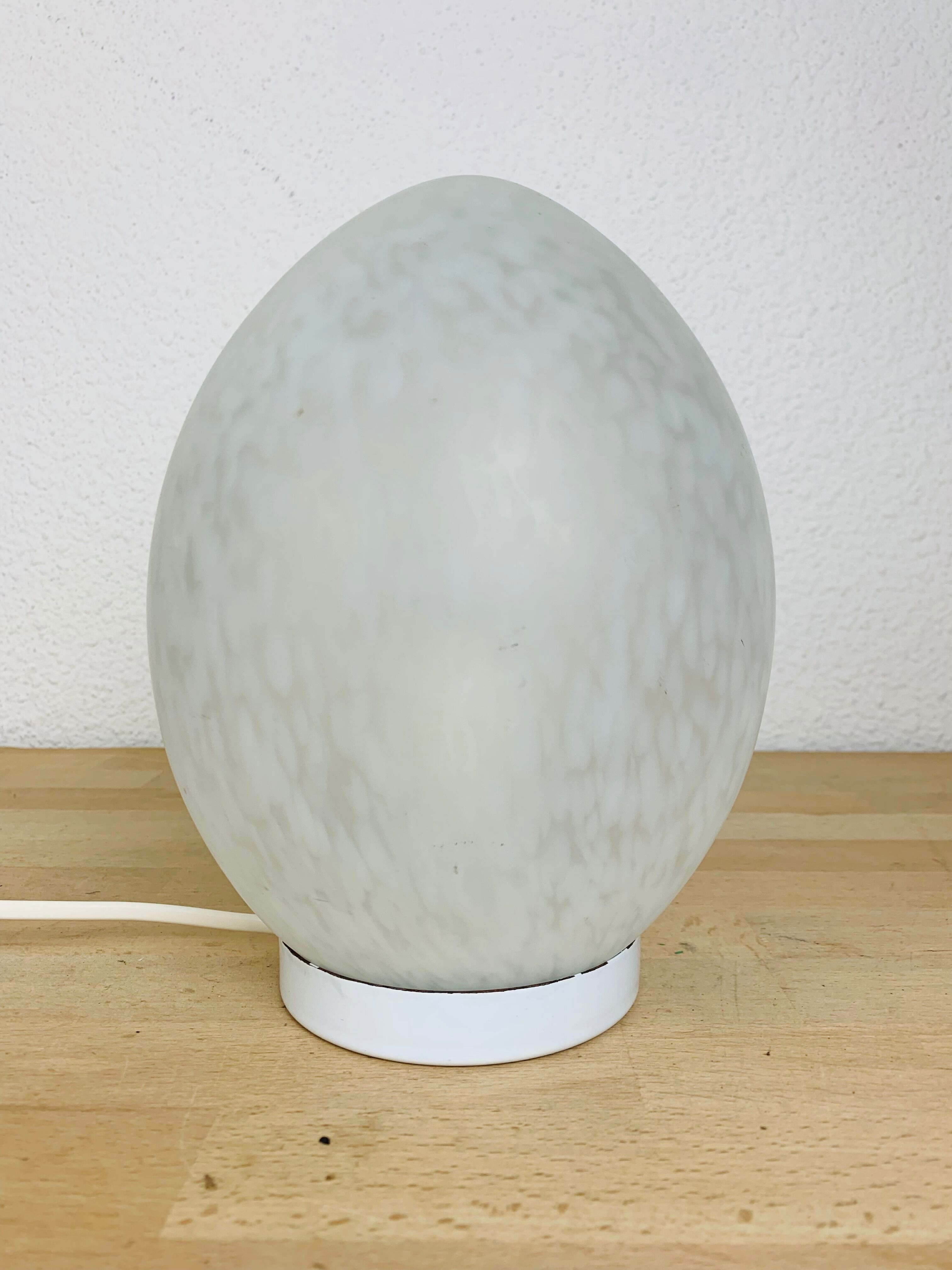 Domec egg lamp, speckled glass from Vianne, 70s