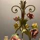 Italian Tole Ceramic Flower Chandelier, 1960s