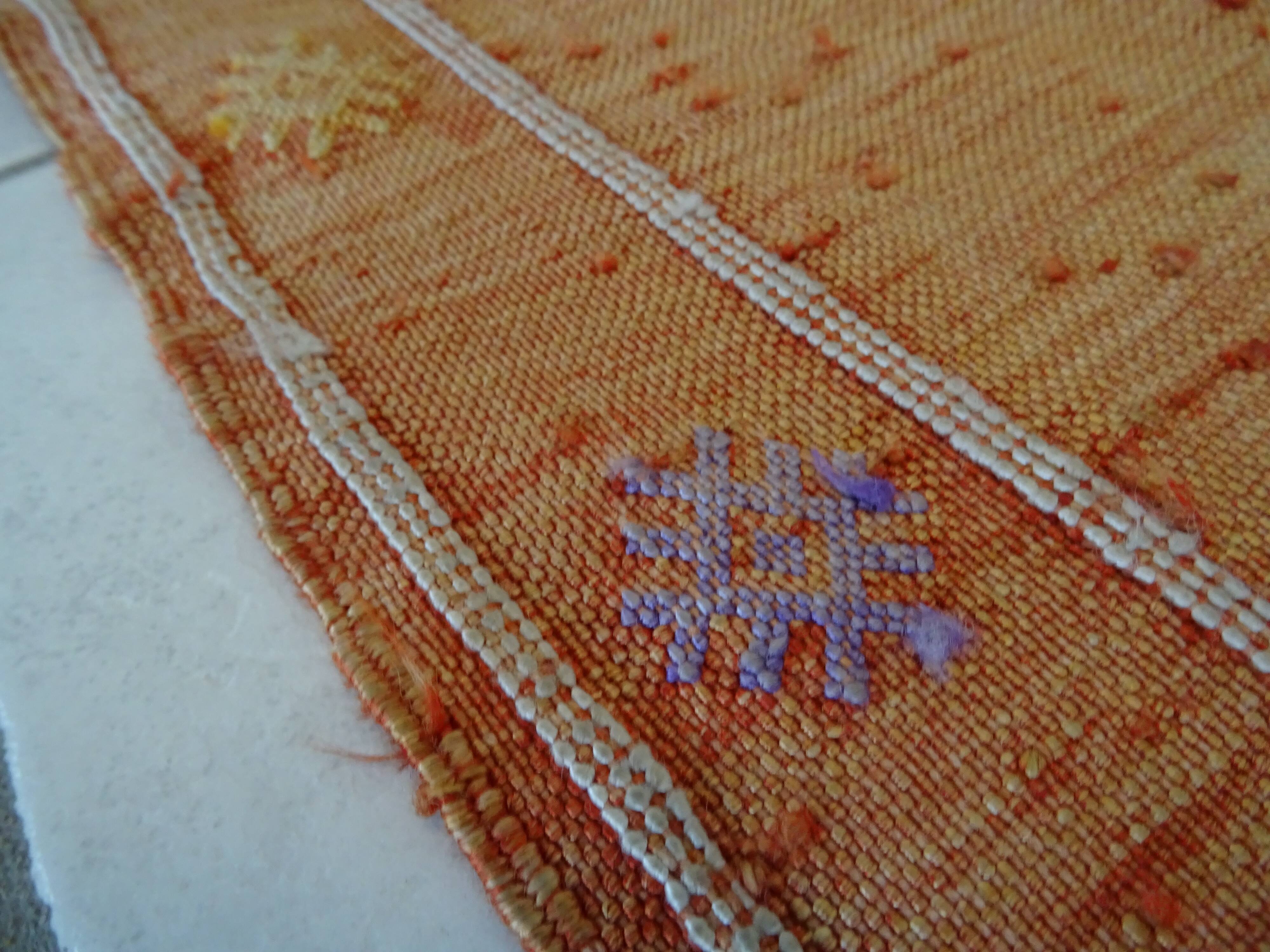 Berber carpet sabra Morocco plant fibers around 1930