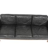 Scandinavian 3-seater leather sofa, Sweden, 1960s
