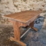 Antique trestle table in oak – France early 20th century – 110 cm