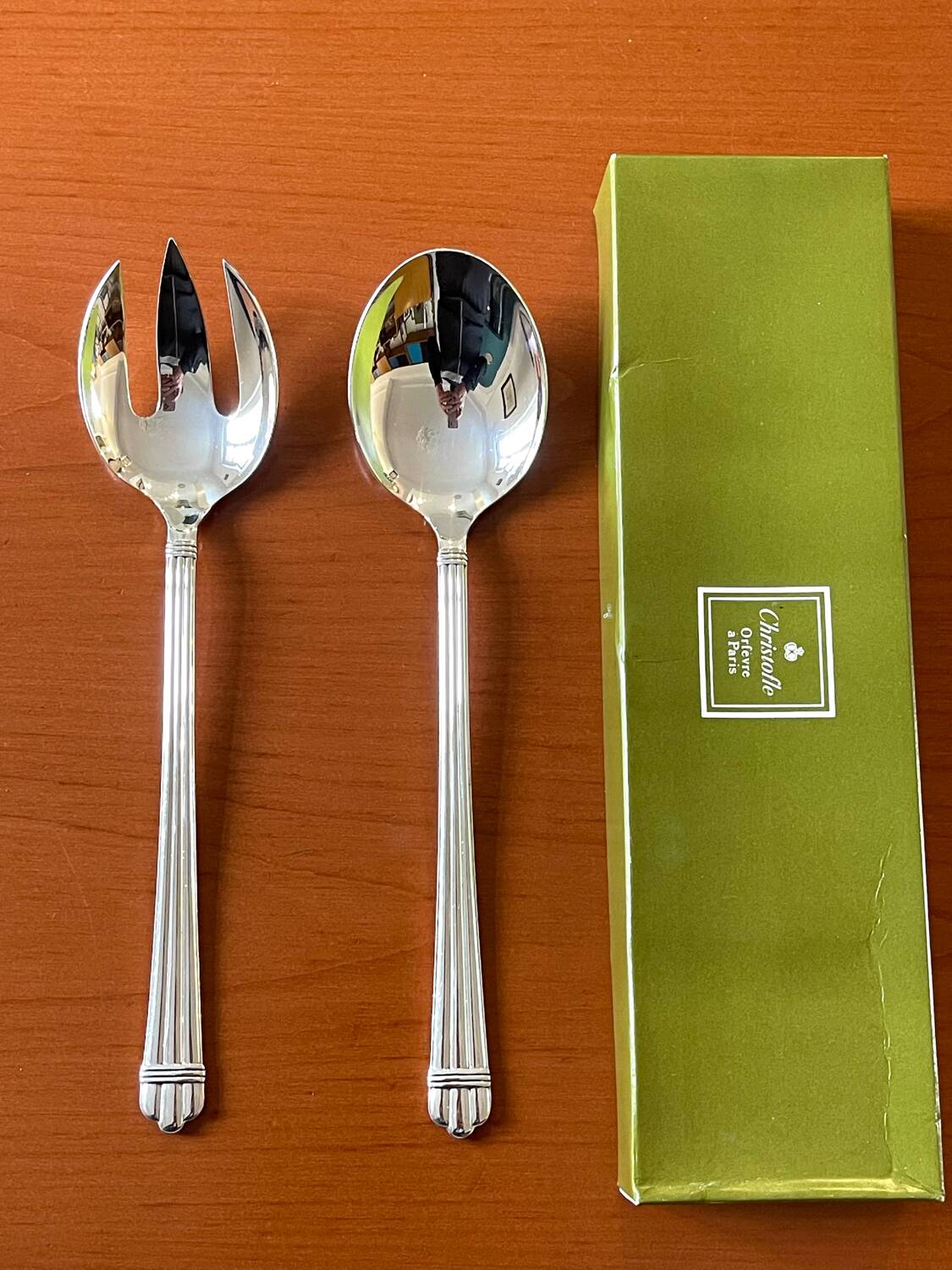 Christofle Aria salad servers, serving cutlery