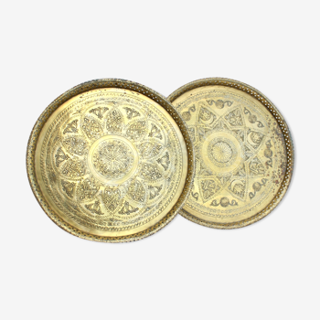 Oriental brass trays