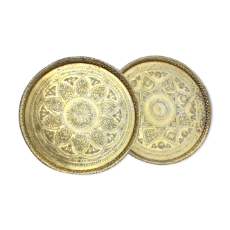Oriental brass trays