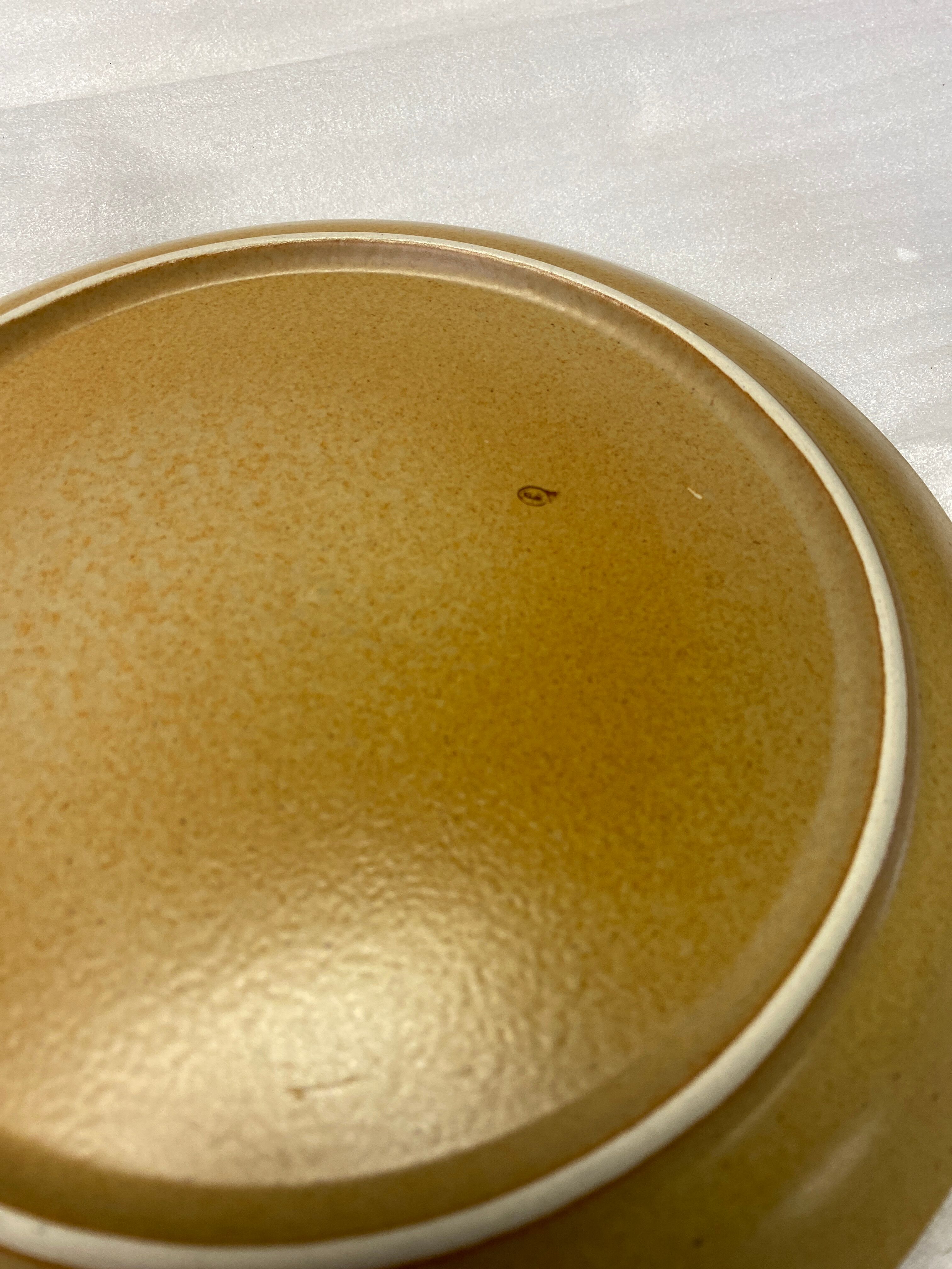 Set of 6 dessert plates in vintage sandstone